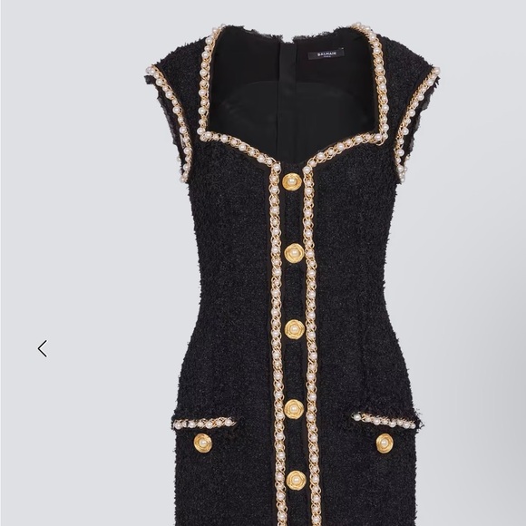 Balmain Black Mini Dress with Gold Accents - threedaughtersproperties.com Balmain Black Mini Dress with Gold Accents - threedaughtersproperties.com